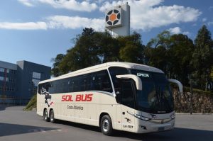 Marcopolo proporcionó el primer bus con sistema de seguridad Movon y soluciones Biosafe