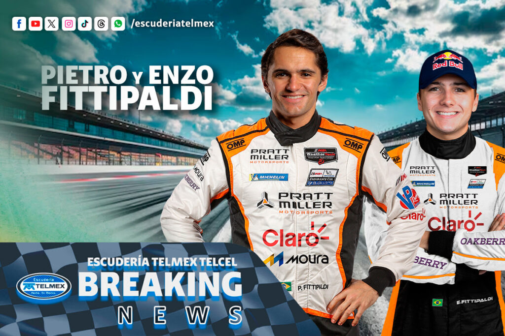 Pietro y Enzo Fittipaldi anunciados por Escudería Telmex para correr juntos en las 24 Horas de Daytona 2026.