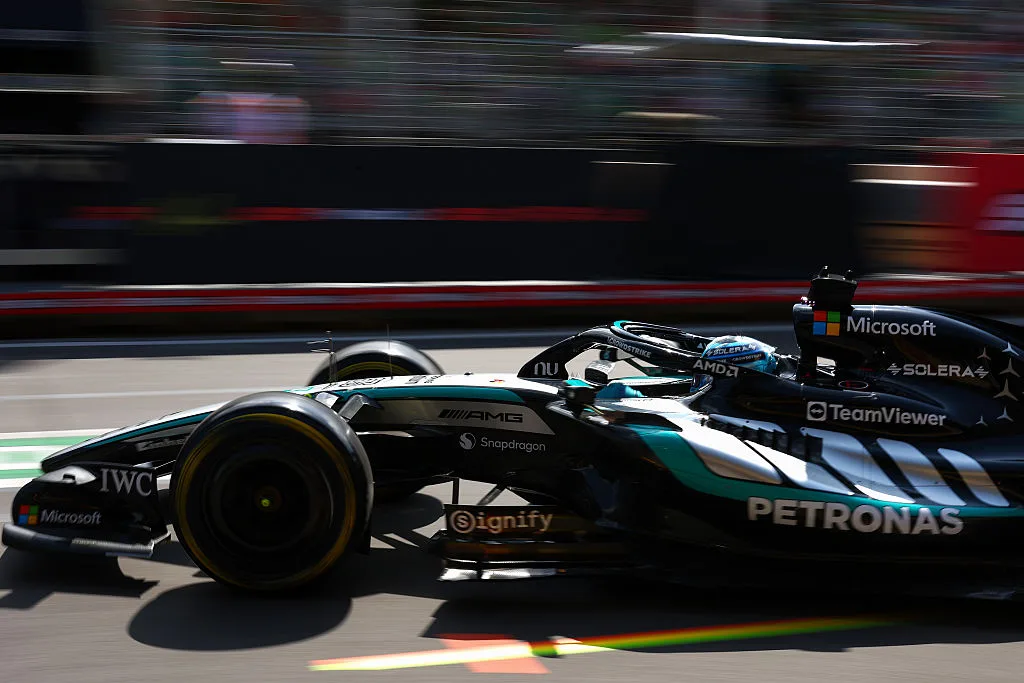 Monoplaza de Mercedes en pista: la penalización de Russell llega por el cambio de unidad de potencia en Singapur