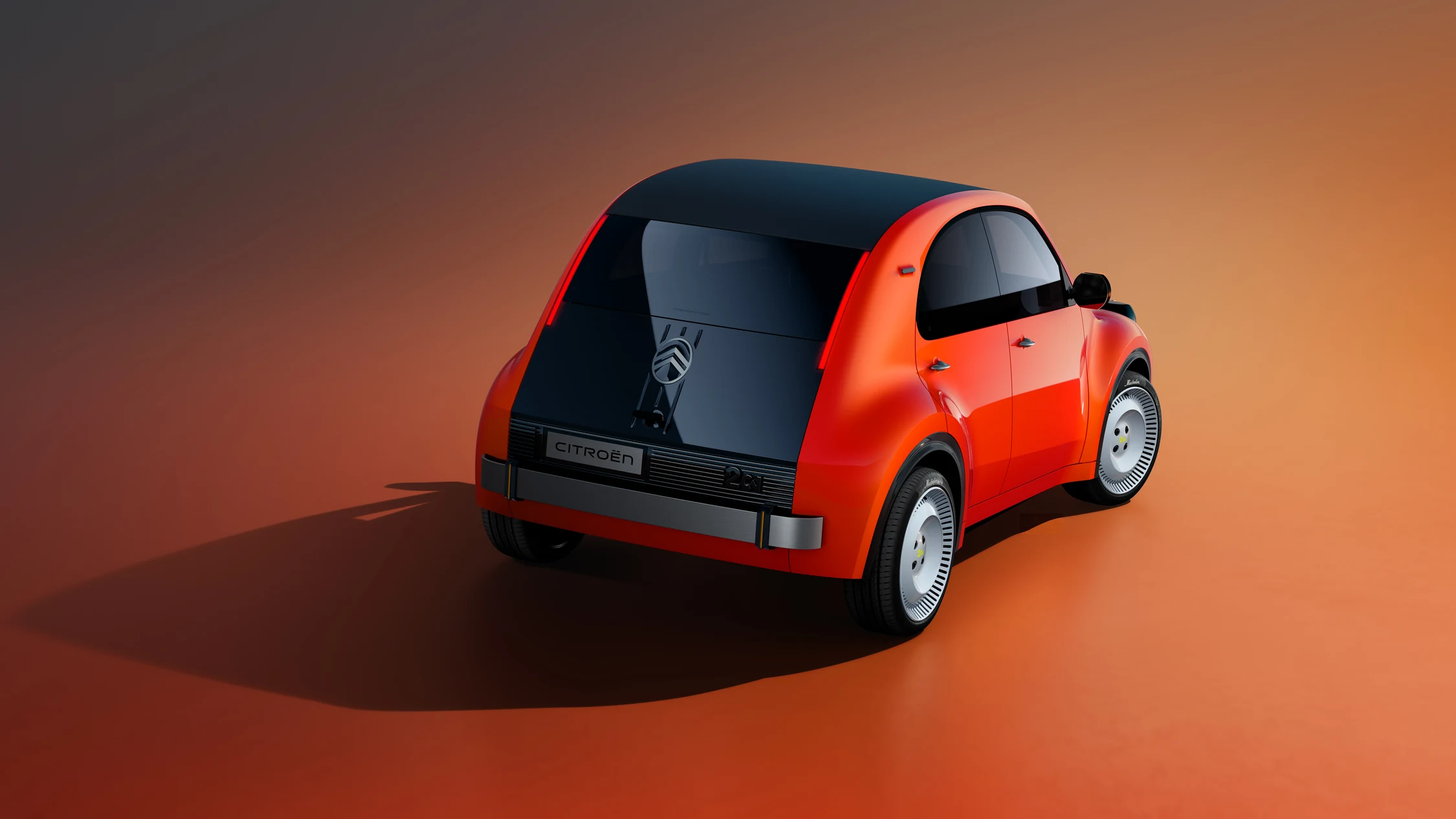 Zaga del Citroën 2 CV Concept, con el portón negro que baja hasta la defensa