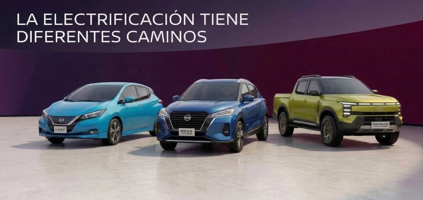La electrificación de Nissan en América Latina: Nissan LEAF, Kicks e-POWER y Frontier PRO PHEV juntos en un estudio